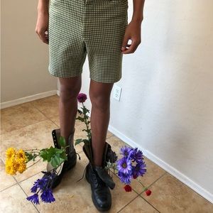Vintage 70s polyester plaid shorts